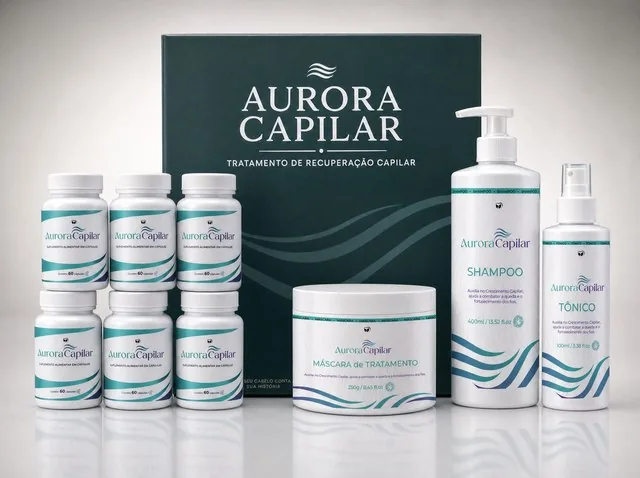 Caixa com frascos de Aurora Capilar